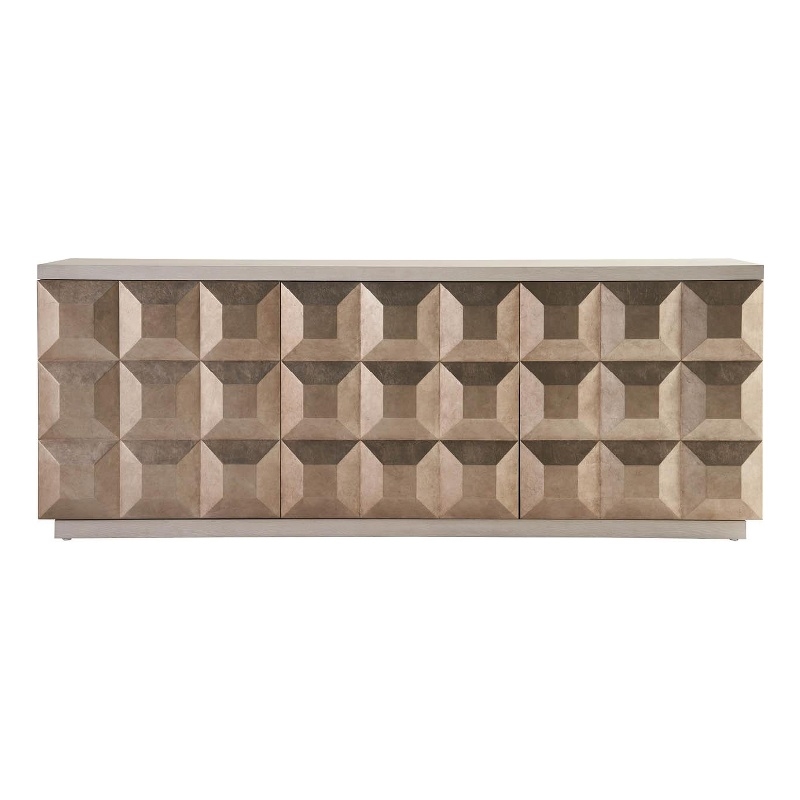 Maklaine Modern / Contemporary Accent Wood Credenza in Gray Finish