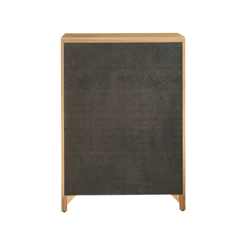 Maklaine Modern / Contemporary Accent Wood Chest in Tan Finish