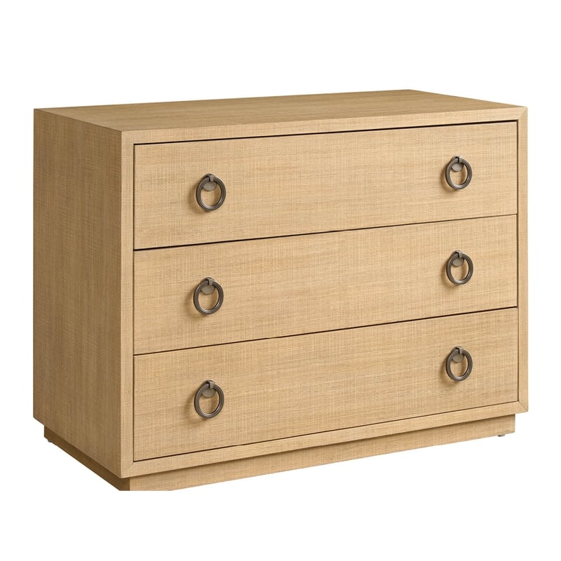 Maklaine Modern / Contemporary Accent Wood Chest in Tan Finish