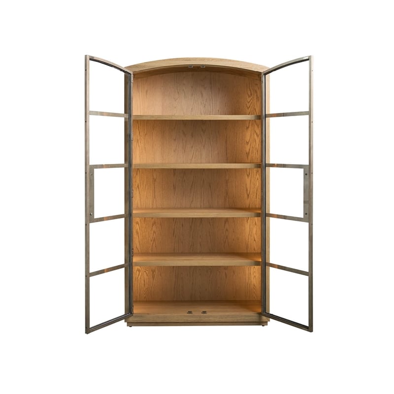 Maklaine Modern / Contemporary Accent Wood Cabinet in Tan Finish