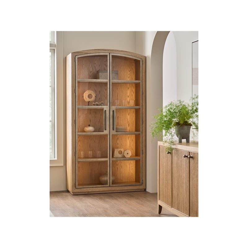 Maklaine Modern / Contemporary Accent Wood Cabinet in Tan Finish