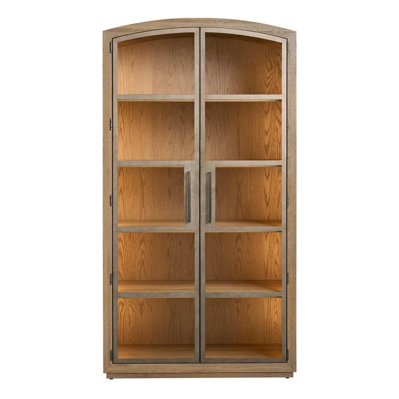 Maklaine Modern / Contemporary Accent Wood Cabinet in Tan Finish
