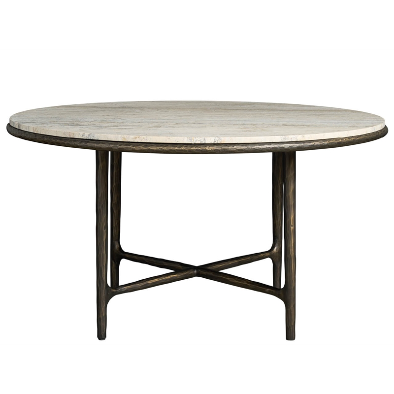 Maklaine Contemporary Accent Wood Round Dining Table in Brown
