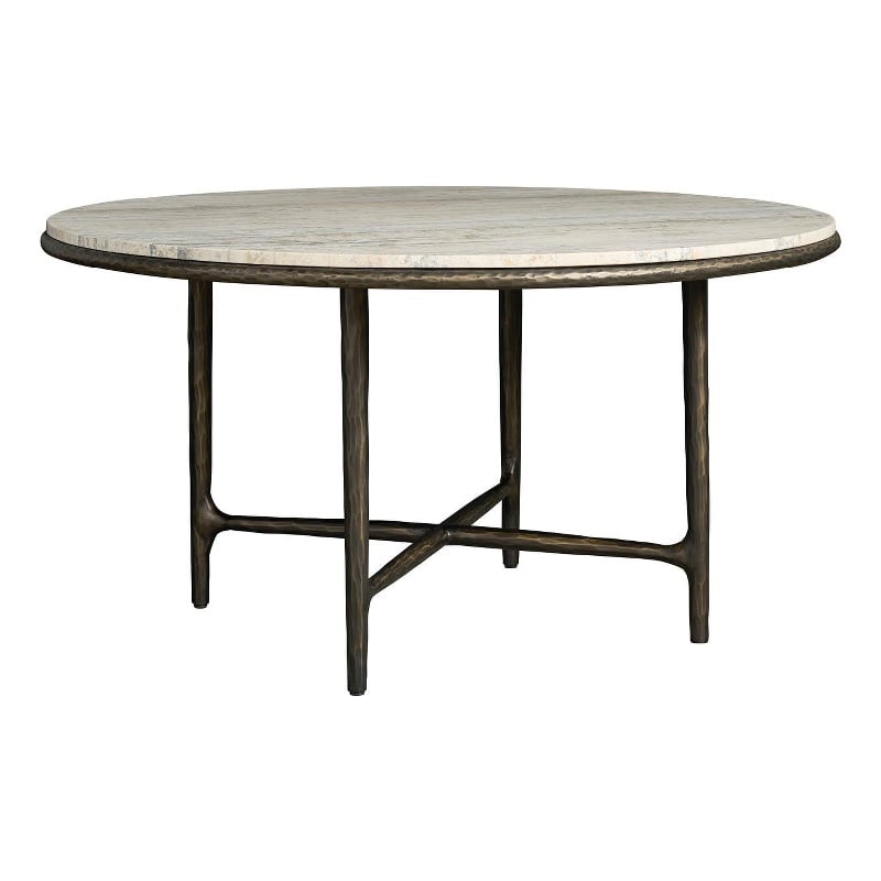 Maklaine Contemporary Accent Wood Round Dining Table in Brown