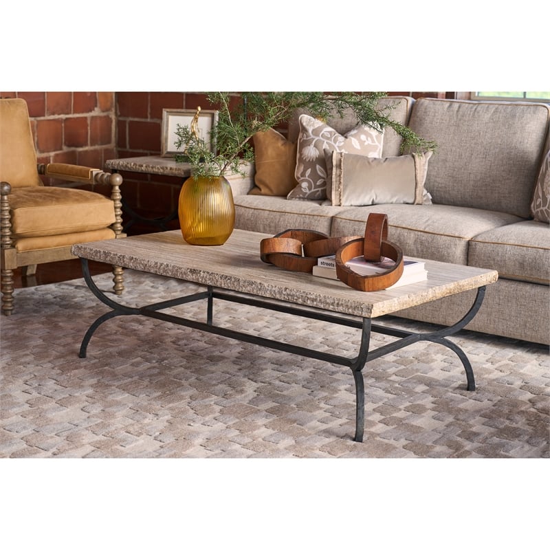 Maklaine Contemporary Accent Wood Cocktail Table in Brown Finish