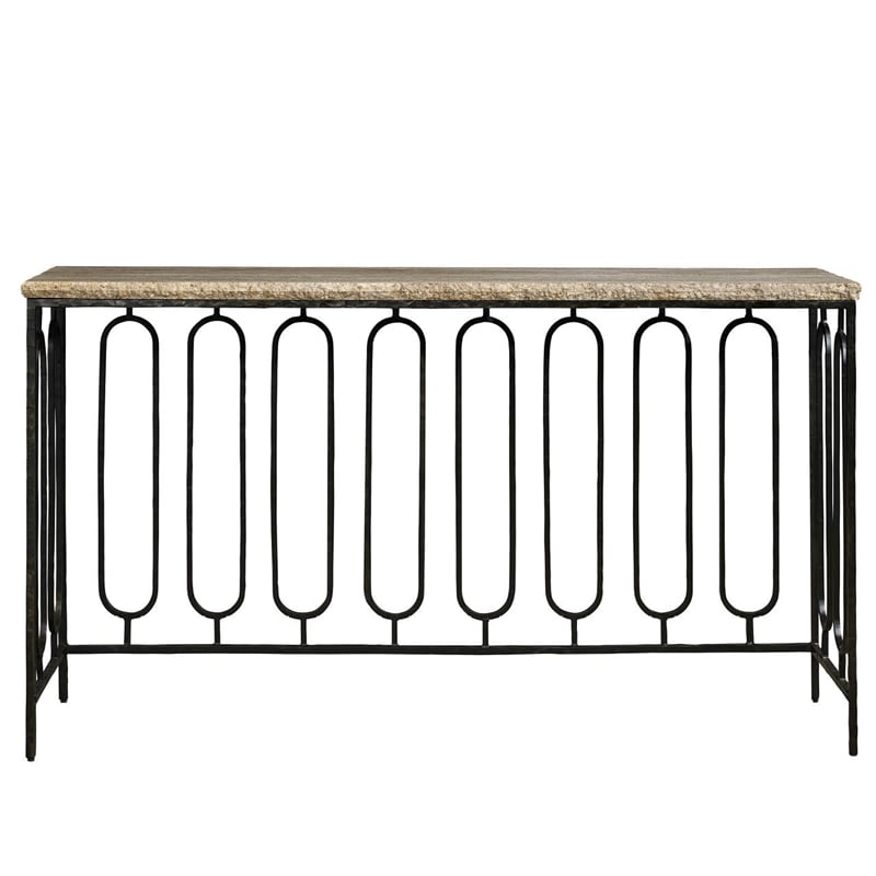 Maklaine Modern / Contemporary Accent Wood Console in Brown Finish