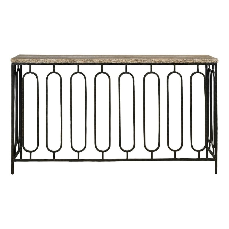 Maklaine Modern / Contemporary Accent Wood Console in Brown Finish