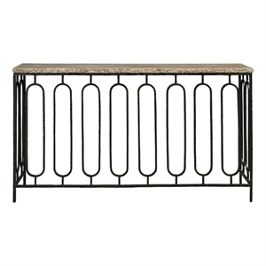 Maklaine Modern / Contemporary Accent Wood Console in Brown Finish