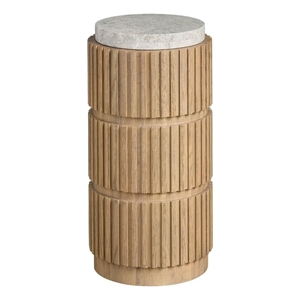 Maklaine Modern / Contemporary Accent Spot Table in Tan Finish