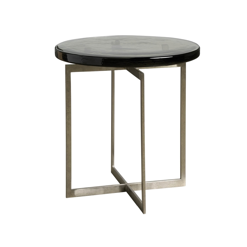 Maklaine Contemporary Accent Metal Spot Table in Gray Finish