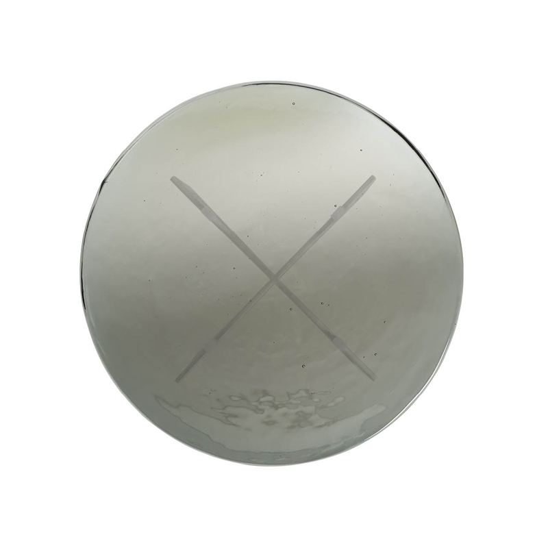Maklaine Contemporary Accent Metal Spot Table in Gray Finish