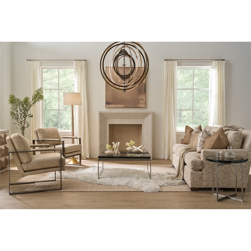 Maklaine Contemporary Accent Metal Spot Table in Gray Finish