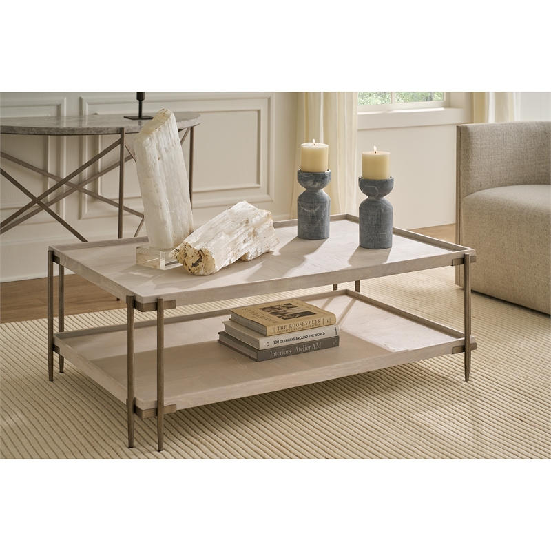 Maklaine Contemporary Accent Cocktail Wood Table in Gray Finish