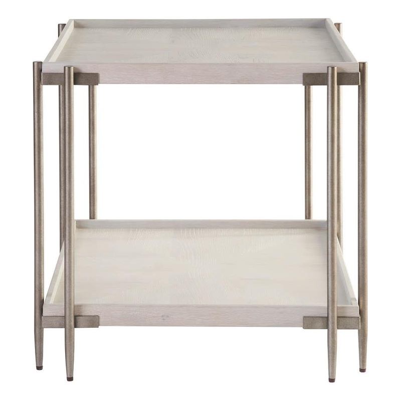 Maklaine Modern / Contemporary Accent End Wood Table in Gray