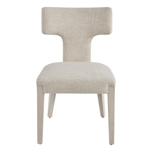 Maklaine Contemporary Accent Wood Upholstered Side Chair (set of 2) in Gray