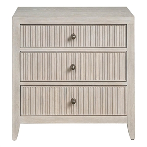 Maklaine Contemporary Accent Wood Three Drawer Nightstand in Gray
