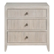 Maklaine Contemporary Accent Wood Three Drawer Nightstand in Gray