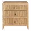 Maklaine Contemporary Accent Wood Three Drawer Nightstand in Tan