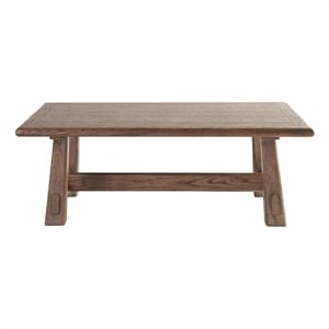 Maklaine Contemporary Accent Wood Rectangular Cocktail Table in Brown