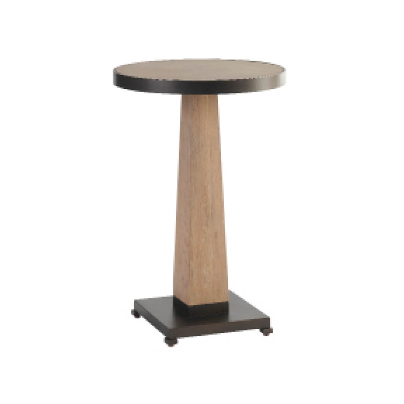 Maklaine Modern / Contemporary Accent Metal Spot Table in Tan Finish
