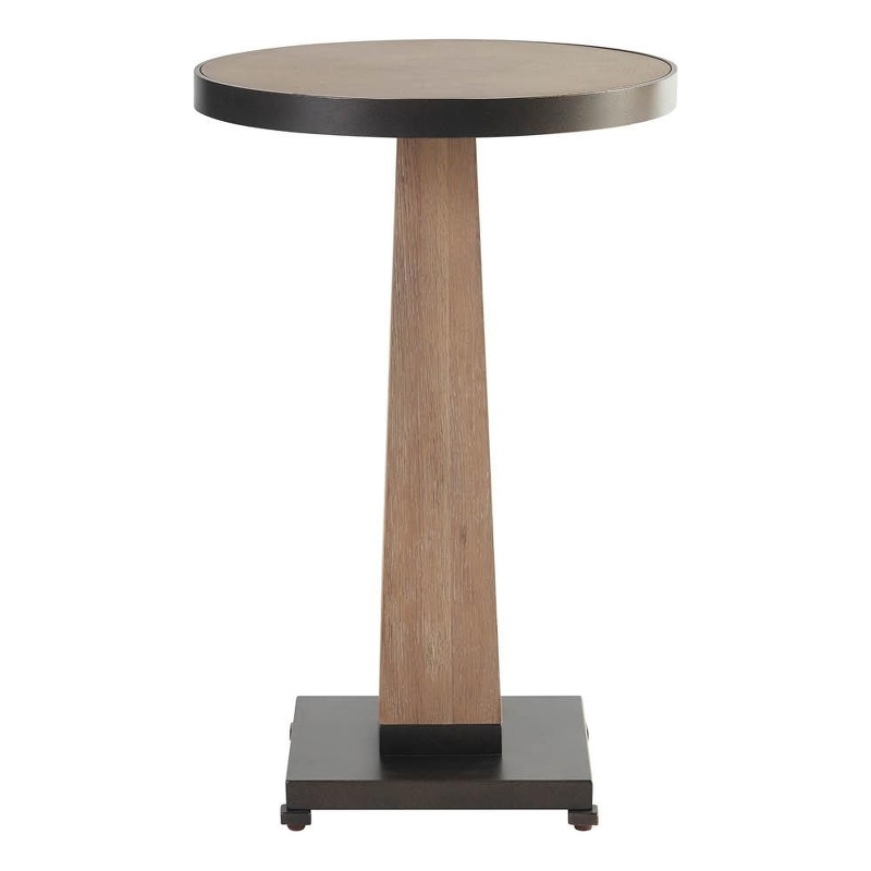 Maklaine Modern / Contemporary Accent Metal Spot Table in Tan Finish