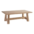 Maklaine Contemporary Accent Wood Rectangular Cocktail Table in Tan