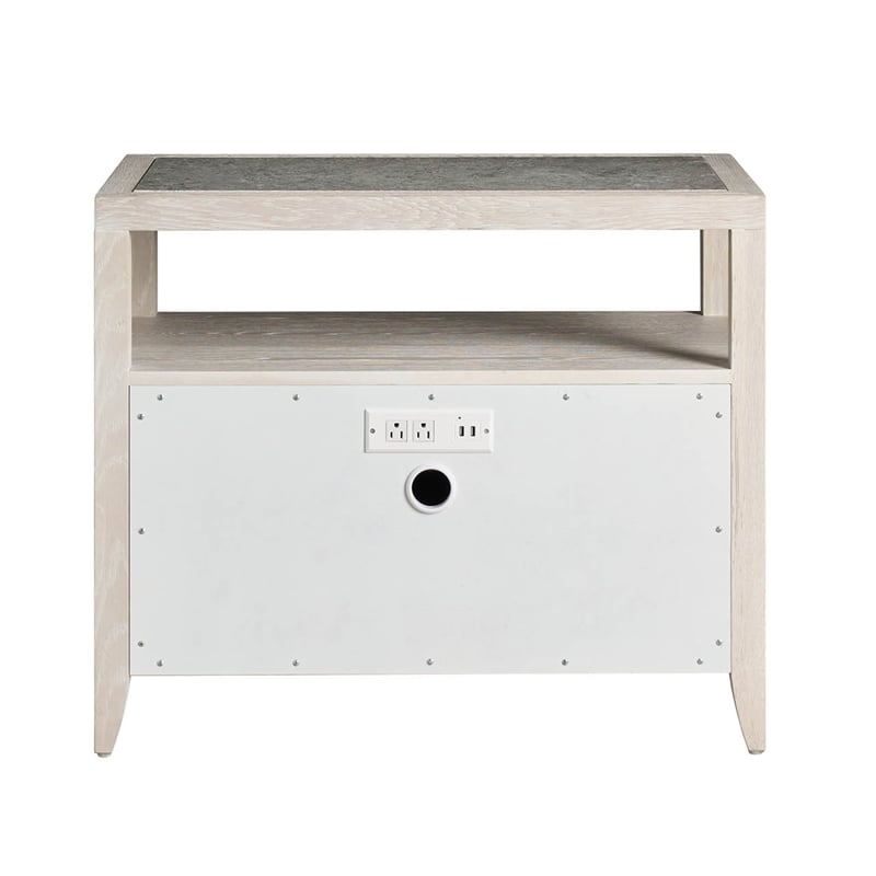 Maklaine Contemporary Accent Two Drawer Nightstand in Gray Finish