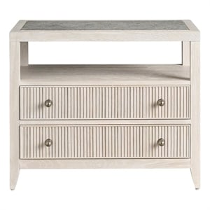 Maklaine Contemporary Accent Two Drawer Nightstand in Gray Finish