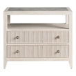 Maklaine Contemporary Accent Two Drawer Nightstand in Gray Finish