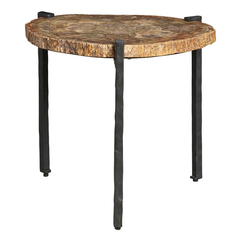 Maklaine Contemporary Accent Bunching Table Small in Brown Finish