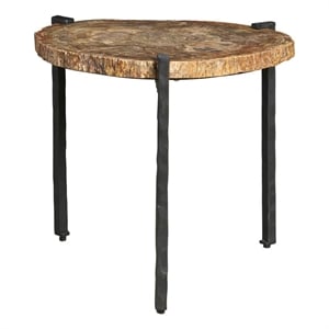 Maklaine Contemporary Accent Bunching Table Small in Brown Finish