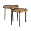 Maklaine Contemporary Accent Bunching Table Large in Brown Finish