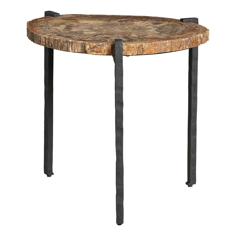 Maklaine Contemporary Accent Bunching Table Large in Brown Finish