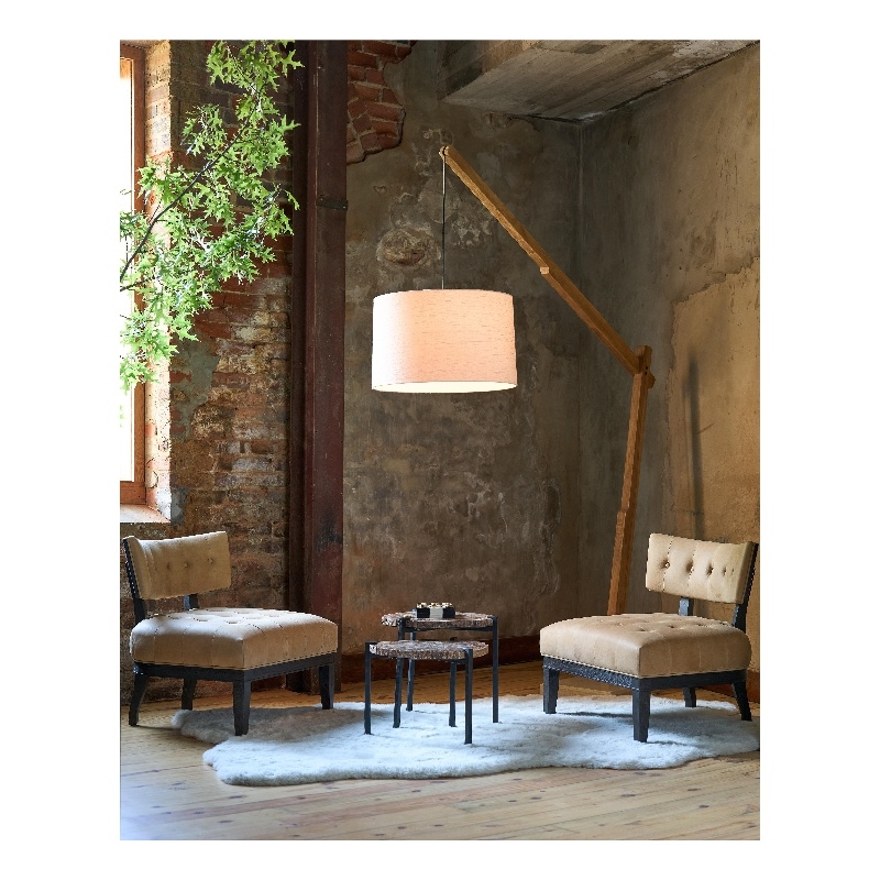 Maklaine Contemporary Accent Bunching Tables in Brown Finish