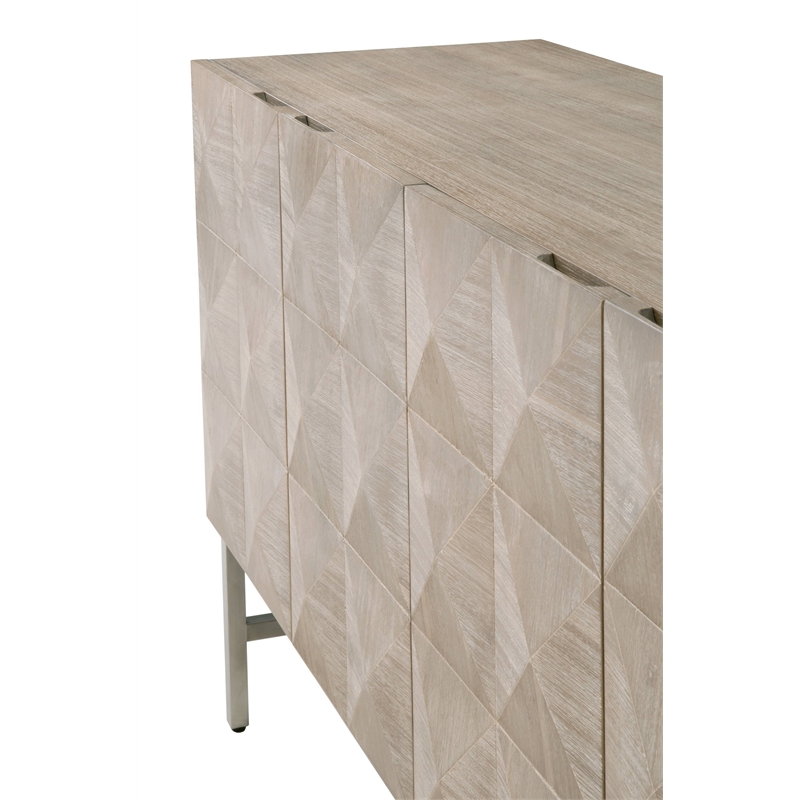 Maklaine Modern Transitional Wood Media Sideboard in Gray Finish
