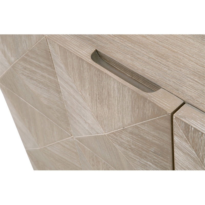 Maklaine Modern Transitional Wood Media Sideboard in Gray Finish