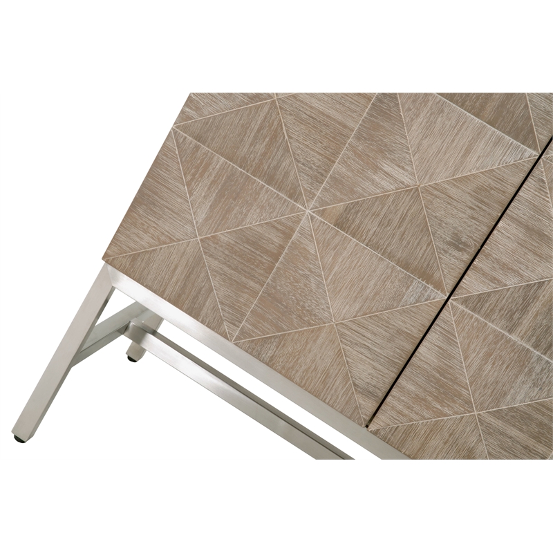 Maklaine Modern Transitional Wood Media Sideboard in Gray Finish