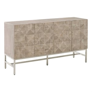 Maklaine Modern Transitional Wood Media Sideboard in Gray Finish