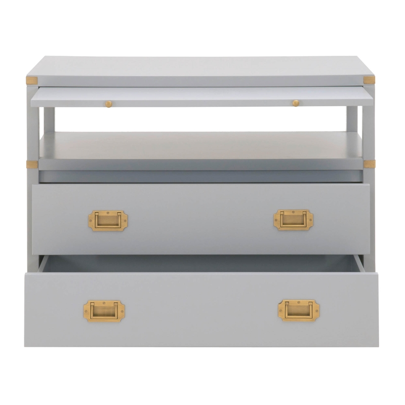 Maklaine Modern Transitional Wood Media Sideboard in Gray Finish