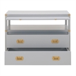 Maklaine Modern Transitional Wood Media Sideboard in Gray Finish