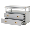 Maklaine Modern Transitional Wood Media Sideboard in Gray Finish