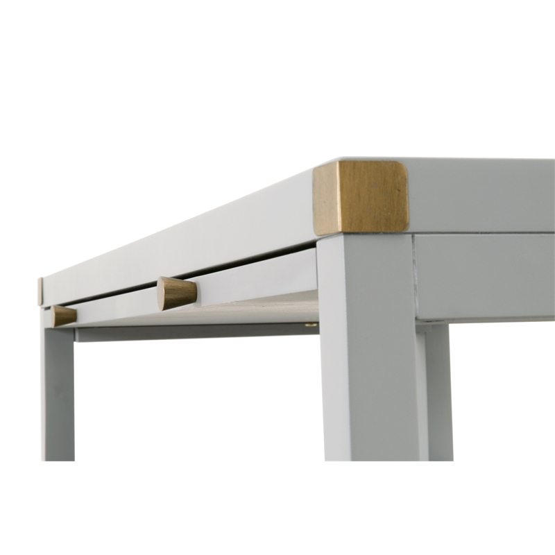 Maklaine Modern Transitional Wood Media Sideboard in Gray Finish