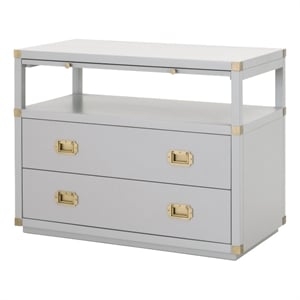 Maklaine Modern Transitional Wood Media Sideboard in Gray Finish