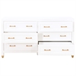 Maklaine Modern Transitional 6-Drawer Wood Dresser in White Finish