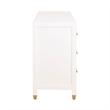 Maklaine Modern Transitional 6-Drawer Wood Dresser in White Finish