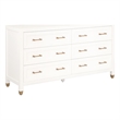 Maklaine Modern Transitional 6-Drawer Wood Dresser in White Finish