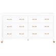 Maklaine Modern Transitional 6-Drawer Wood Dresser in White Finish