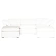 Maklaine Modern Transitional Sky Fabric Modular Ottoman in White