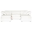 Maklaine Modern Transitional Sky Fabric Modular Ottoman in White