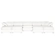 Maklaine Modern Transitional Sky Fabric Modular Ottoman in White